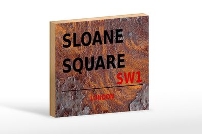 Holzschild London 18x12cm Sloane Square SW1 Holz Deko Schild