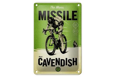 Blechschild Fahrrad 12x18cm the Manx missile Mark Cavendish Deko Schild