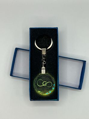 Unendlichkeitszeichen Schlüsselanhänger Buchtabe G LED Multicolor mit Geschenkbox