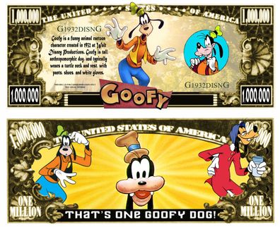 Goofy Comic 1 Million Dollar Souvenier Schein (G204)