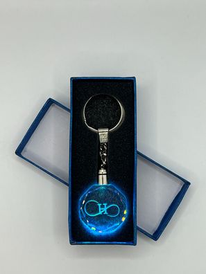 Unendlichkeitszeichen Schlüsselanhänger Buchtabe H LED Multicolor mit Geschenkbox