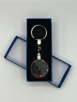 Unendlichkeitszeichen Schlüsselanhänger Buchtabe J LED Multicolor mit Geschenkbox