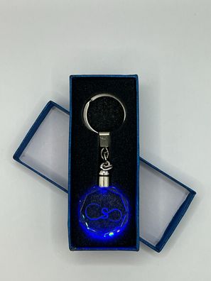 Unendlichkeitszeichen Schlüsselanhänger Buchtabe S LED Multicolor mit Geschenkbox
