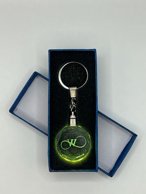 Unendlichkeitszeichen Schlüsselanhänger Buchtabe W LED Multicolor mit Geschenkbox
