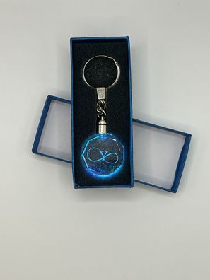 Unendlichkeitszeichen Schlüsselanhänger Buchtabe Y LED Multicolor mit Geschenkbox