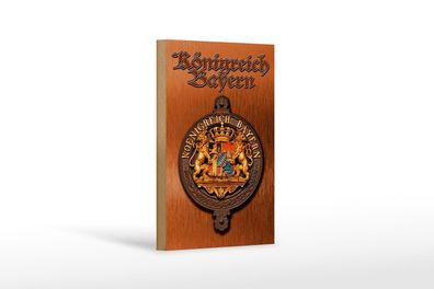 Holzschild Spruch 12x18 cm Königreich Bayern Wappen Holz Deko Schild