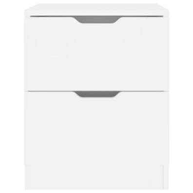 Nachttisch Spanplatte Weiß mit Schubladen