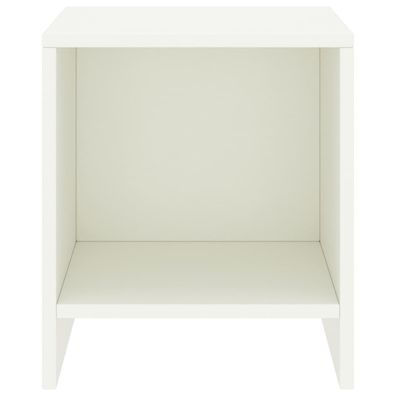 Nachttisch Kiefer Massiv mit Fach Weiß 30x35x40 cm