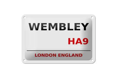 Blechschild London 18x12 cm England Wembley HA9 Metall Deko Schild