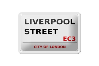 Blechschild London 18x12cm City Liverpool Street EC3 Metall Deko Schild