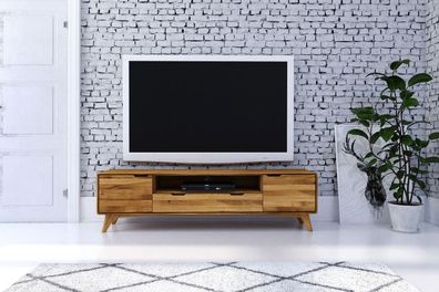 TV-Board Gerg aus Wildeiche massiv 180x40x48 mit 2 Türen 1 Schublade 1 Fach