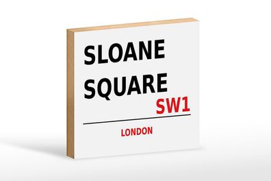 Holzschild London 18x12 cm Sloane Square SW1 Holz Deko Schild