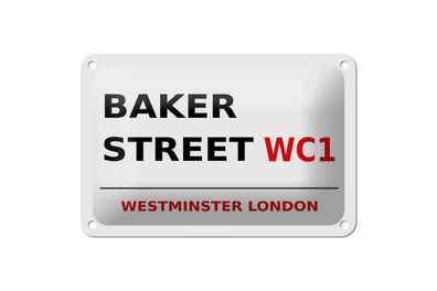Blechschild London 18x12 cm Street Baker street WC1 Deko Schild