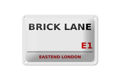 Blechschild London 18x12 cm Street Brick Lane E1 Deko Schild
