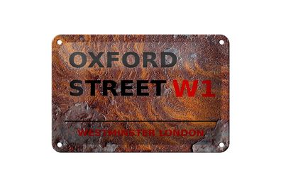 Blechschild London 18x12cm Westminster Oxford Street W1 Deko Schild