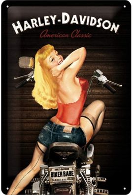 Nostalgic-Art - Blechschild 20 x 30cm - Harley-Davidson - Biker Babe