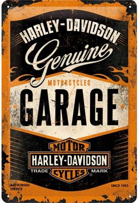 Nostalgic-Art - Blechschild 20 x 30cm - Harley-Davidson - Garage