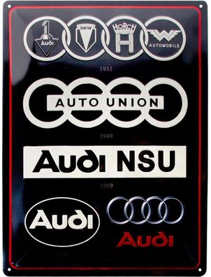 Nostalgic-Art - Blechschild 30 x 40 cm - Audi - Audi - Logo Evolution