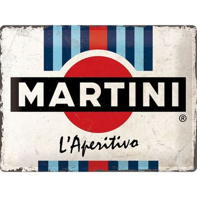 Nostalgic-Art - Blechschild 30 x 40 cm - Martini - L'Aperitivo Racing Stripes