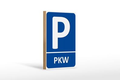 Holzschild Parken 12x18 cm PKW Parkplatz Holz Wanddeko Deko Schild