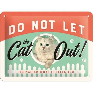 Nostalgic-Art - Blechschild 15x20 cm - Animal Club - Do Not Let The Cat Out