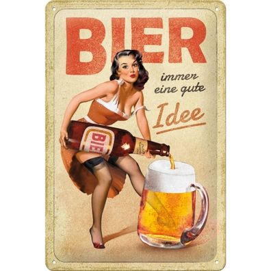 Nostalgic-Art - Blechschild 20 x 30cm - Bier - Immer eine gute Idee - Special Edition