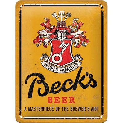 Nostalgic-Art - Blechschild 15x20 cm - Beck's - World Famous Beck's Beer