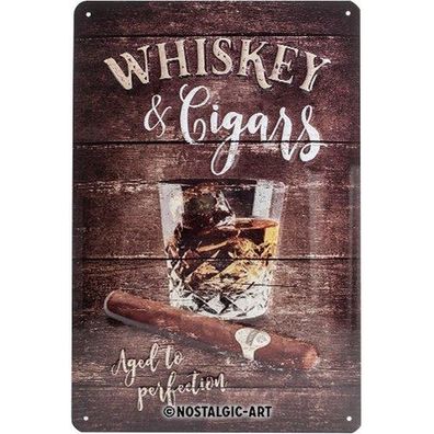 Nostalgic-Art - Blechschild 20 x 30cm - Open Bar - Whiskey