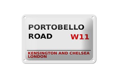 Blechschild London 18x12 cm Portobello Road W11 Kensington Deko Schild