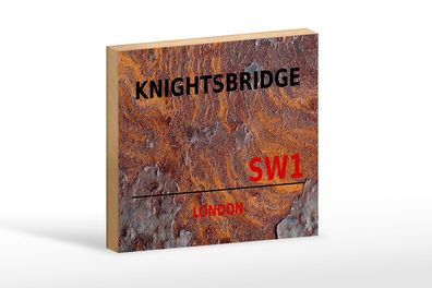Holzschild London 18x12cm Knightsbridge SW1 Holz Deko Schild