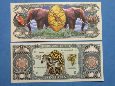 Elefant und Co - 1 Million Dollar Souvenier Scheine (EC182)