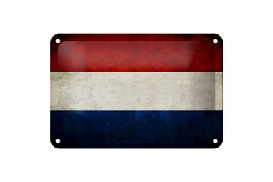 Blechschild Flagge 18x12 cm Niederlande Holland Fahne Deko Schild
