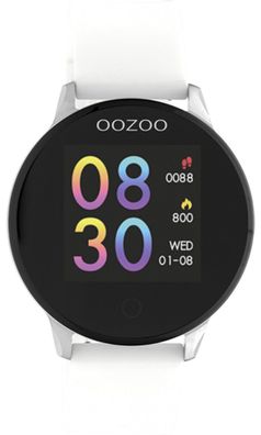 ooZoo Smartwatch Q00110 Fitness Herren Unisex Ø43 weiß Digital Blutdruck Schwarz