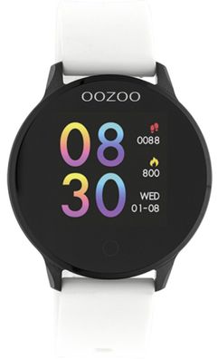 ooZoo Smartwatch Q00112 Fitness Herren Unisex Ø43 weiß Digital Blutdruck Schwarz