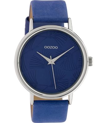 ooZoo Damen Uhr Armbanduhr C10394 Leder Ø42mm Elegante Lederarmband blau Analog