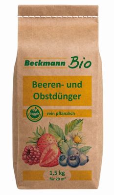 Beckmann BIO Beeren- und Obstdünger 1,5 kg für ca. 10 - 20 m² Dünger organisch