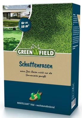 Greenfield Schattenrasen Premium-Rasensamen 1 kg Mantelsaat für ca. 50 m²