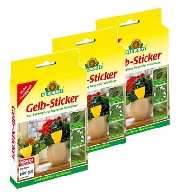 Gelb Sticker Neudorff Sparset 3 x 10 Stück Insektizidfrei (Gr. Klein)