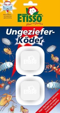 Etisso Ungeziefer-Köder 2 Köderboxen gegen Silberfischchen Kellerasseln Schaben