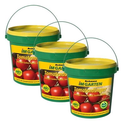 Original Beckmann Tomaten DÜNGER Sparpack 3 x 1 kg Gemüsedünger für Bio-Anbau