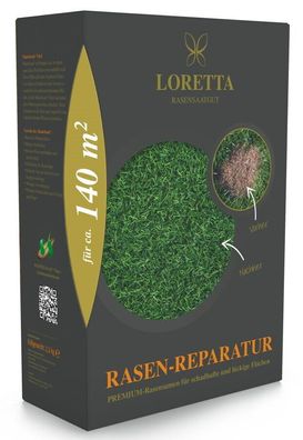 Loretta Rasen-Reparatur Rasensamen Mantelsaat 2,2 kg reicht für ca.140 m²