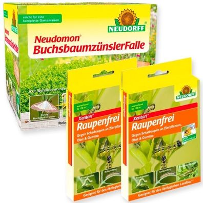 1 Set Neudorff Buchsbaumzünsler Falle Neudomon + 4 x 3 g Raupenfrei Xentari