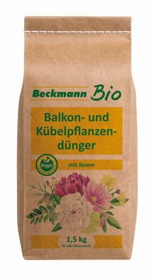 Beckmann BIO Balkon und Kübelpflanzendünger mit Neem 1,5 kg
