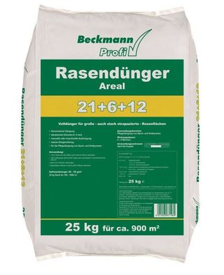 Beckmann Rasendünger Areal LZW 21 + 6 + 12 Langzeit 25 kg für ca. 900 m²