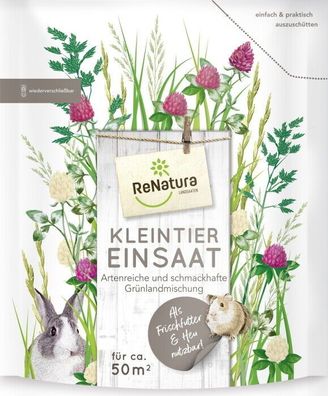 ReNatura® Kleintiereinsaat Grünland Mischung 1 kg für ca.50 m² Rasensamen