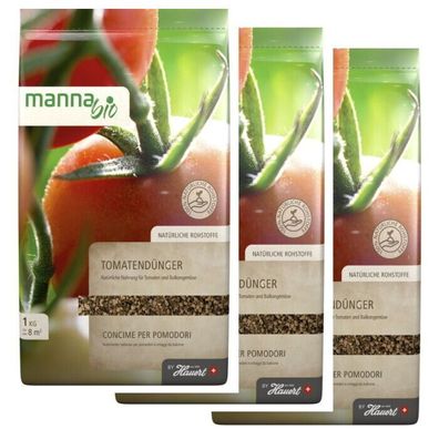 Manna BIO Tomaten Dünger mit Langzeitwirkung Sparpack 3x1 kg