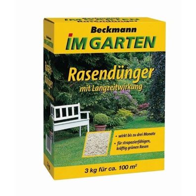 Beckmann Rasen Dünger mit Langzeitwirkung 3 kg für ca. 100 m²