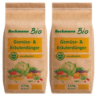 Beckmann BIO Gemüse- und Kräuterdünger 3 kg Sparpack für ca. 20 - 30 m²