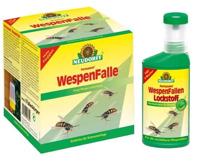 Neudorff Wespen Falle + Wespenfallen Lockstoff 250 ml Set (Gr. Mittel)