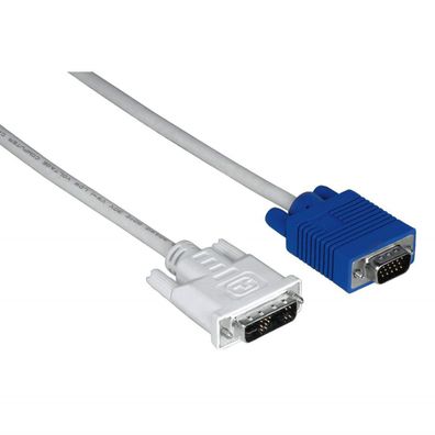 Hama 1,8m Monitorkabel VGAStecker DVIStecker VGA Kabel zu DVIA (12 + 5) Adapter